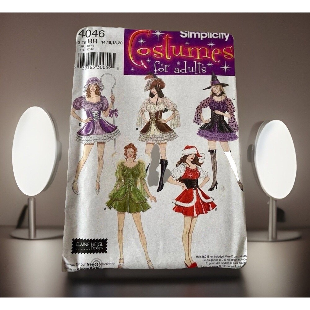 Simplicity Adult Mini Dress Costumes 14-20 Uncut Pattern 4046 Holiday Cosplay